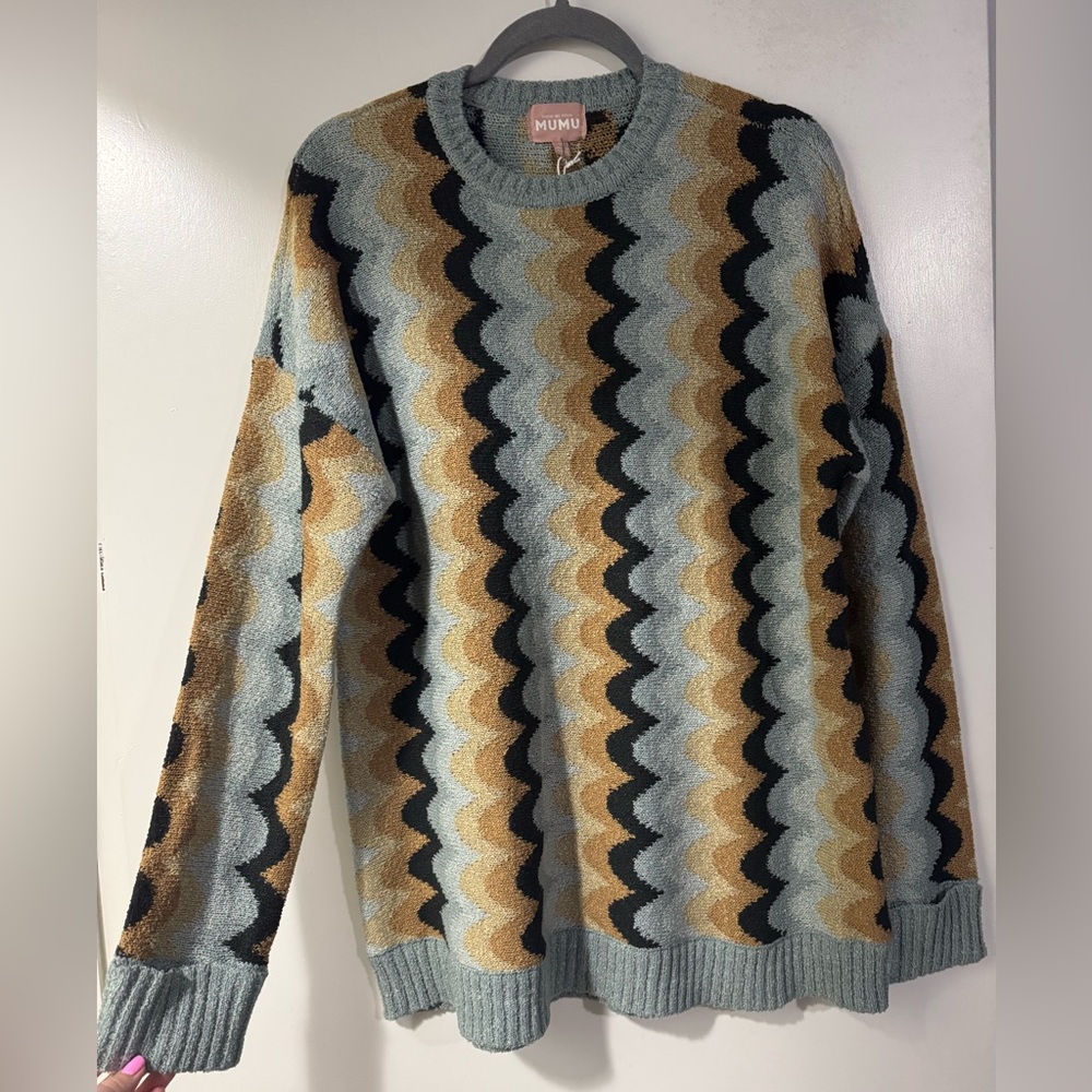 Show Me Your MuMu Multicolor Wave Sweater